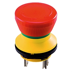 Emergency stop button 2NC, mounting diameter 22.3 mm, flat connector