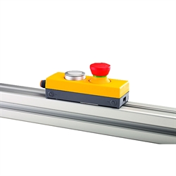 Emergency stop button 2NC/1NO with enclosure, push button, 8-pin M12 connector