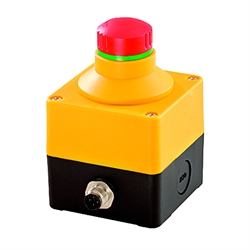 Emergency stop button 2NC/1NO with enclosure, with contact blocks, 8-pin M12 connector