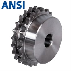 Double-Strand Sprockets KRS, Steel,  with One-Sided Hub, pre-bored, ANSI (ASA, ex DIN 8188)