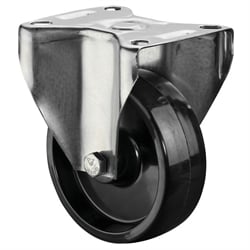 Transportné kolieska z nehrdzavejúcej ocele, pevné kolieska s doskou, tepelne odolné plastové koleso, biele