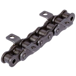 Valčekové reťaze s ohnutými úchytmi K1 = Úzka verzia, 4 x p, dvojradové