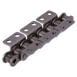 Valčekové reťaze s ohnutými úchytmi K2 = Široká verzia, 2 x p, dvojradové