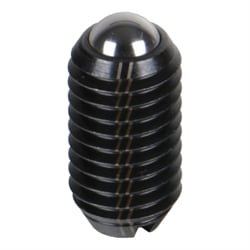 Skrutky s odpruženou guličkou, s drážkou, silné predpätie, čiernená oceľ