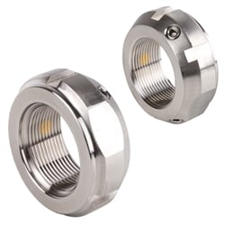 Poistné matice KMT-R s poistnými kolíkmi, nehrdzavejúca oceľ