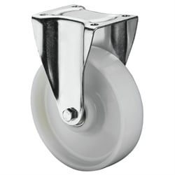 Transportné otočné kolieska s doskou pre veľké zaťaženie, pevné kolieska s doskou, plastové, biele