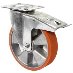 Transportné kolieska, otočné kolieska s brzdou a doskou, PU 