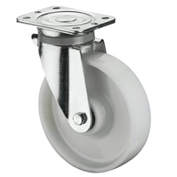 Transportné otočné kolieska s doskou pre veľké zaťaženie, plastové koleso, biele