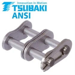 Connecting Link with Spring Clip No. 11/E Tsubaki ANSI (ASA, ex DIN 8188), Stainless Steel, Premium
